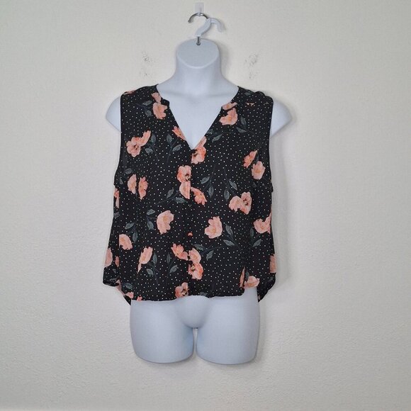 Torrid Harper Floral Polka Dot Blouse Sz 2 Crop Button Down Rockabilly Office - Picture 1 of 11